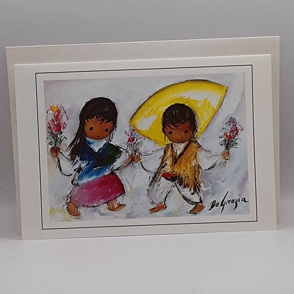 DeGrazia Flower Dance Vintage Blank Card Collectible Frameable Southwestern Art